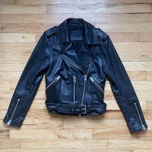 AllSaints Balfern Leather Biker Jacket, Black, Sz US 2